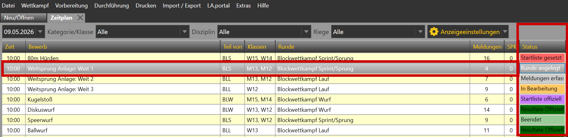 zeitplan