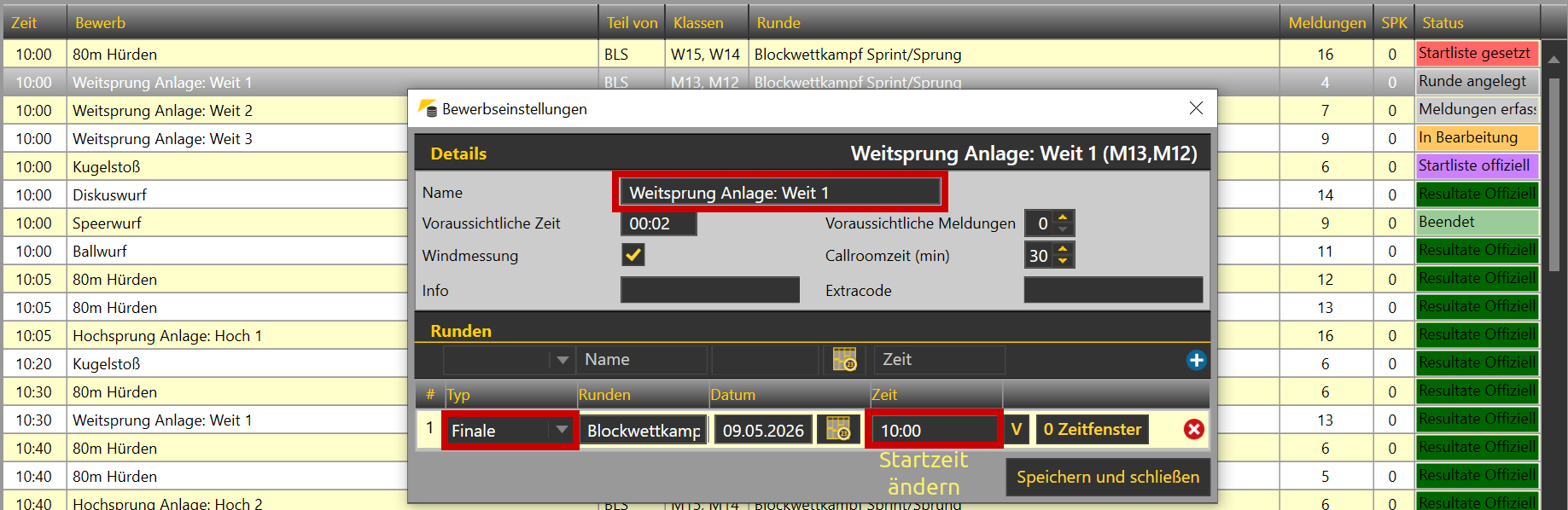 zeitplan