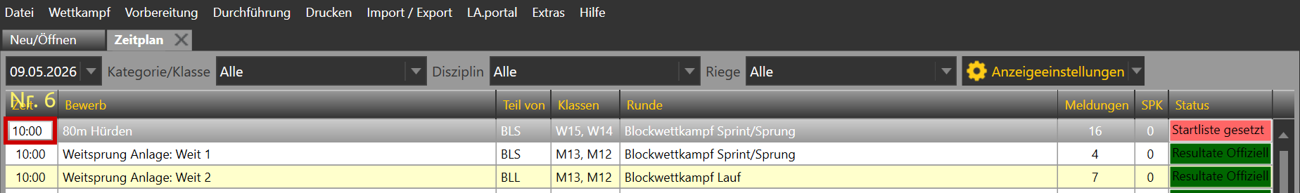 zeitplan