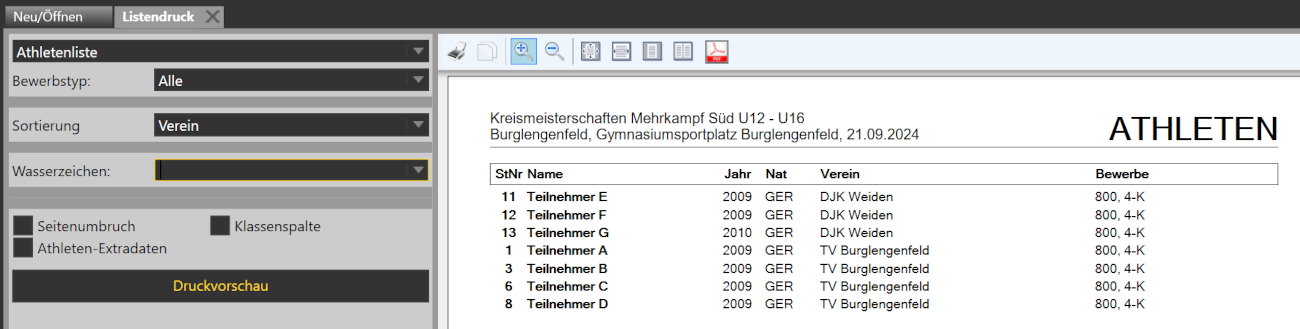 athletenliste