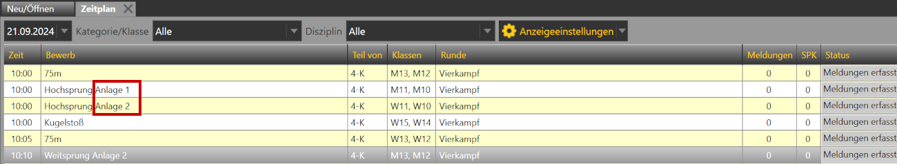 zeitplan